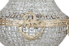 Biscottini Lampadario in fusione di ottone e gemme in cristallo Diam. 50XH100 cm struttura