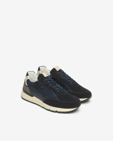 Nero Giardini sneakers uomo in camoscio e tessuto blu I500871U200