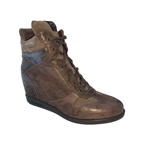 NEROGIARDINI Scarponcino donna con zeppa in pelle A513860D