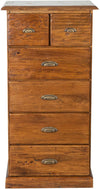 Biscottini Cassettiera Country in legno massello di tiglio finitura noce L63xPR41xH120 cm. Made in Italy
