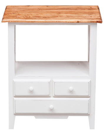 Biscottini Biscottini Comodino Country legno massello tiglio bianco naturale 56x36x66 Made