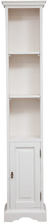 Biscottini Piccola libreria in legno massello di tiglio finitura bianca anticata L40xPR30xH196 cm. Made in Italy