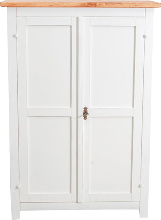 Biscottini Biscottini Stipetto Country Legno Massello Tiglio Bianco Anticato 68x25x98 Italy