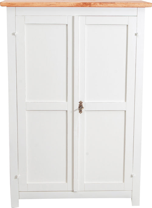 Biscottini Biscottini Stipetto Country Legno Massello Tiglio Bianco Anticato 68x25x98 Italy