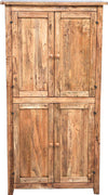 Biscottini Stipetto Country in legno massello di tiglio finitura naturale L68xPR25xH130 cm. Made in Italy