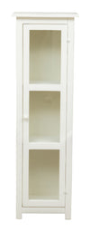 Biscottini Vetrinetta Country in legno massello di tiglio finitura bianco anticato.Made in Italy