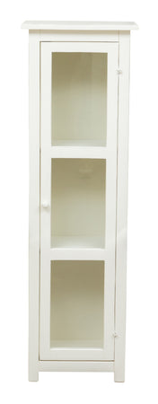 Biscottini Vetrinetta Country in legno massello di tiglio finitura bianco anticato.Made in Italy