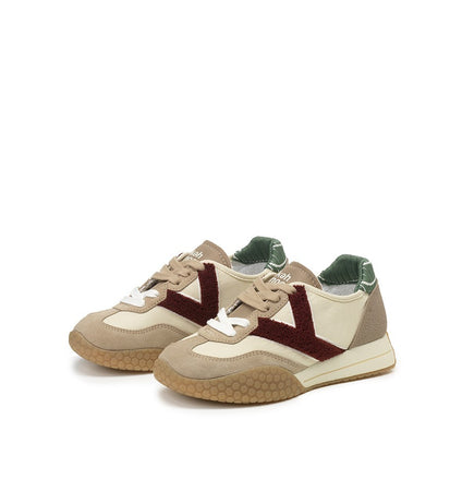 Kehnoo sneakers donna in camoscio e nylon nut bordeaux KW9770