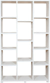 Biscottini Libreria in legno massello di tiglio finitura bianca anticata L121xPR36xH200 cm. Made in Italy