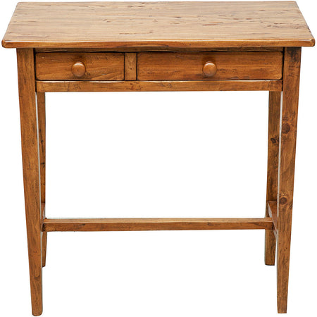 Biscottini Tavolino consolle Country in legno massello di tiglio finitura noce L73xPR36xH75 cm. Made in Italy