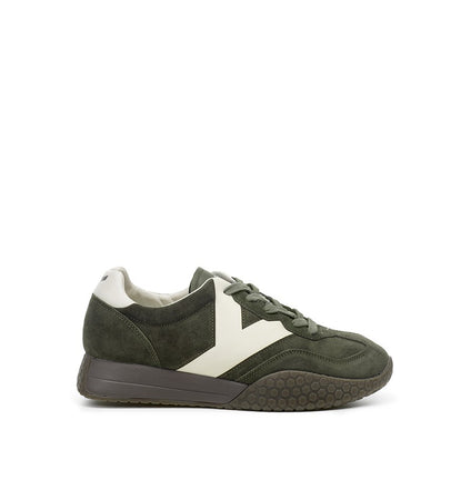 Kehnoo sneakers uomo in camoscio lichen ice KM9774