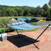Amaca da Giardino Brasiliana con Cuscino e Supporto in Acciaio, portata 200kg 140x210cm
