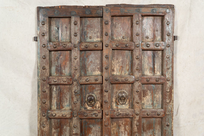 Biscottini Porta portone in legno massello e ferro da interno o da esterno vecchia e antica medievale scorrevole