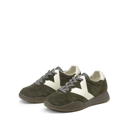 Kehnoo sneakers uomo in camoscio lichen ice KM9774