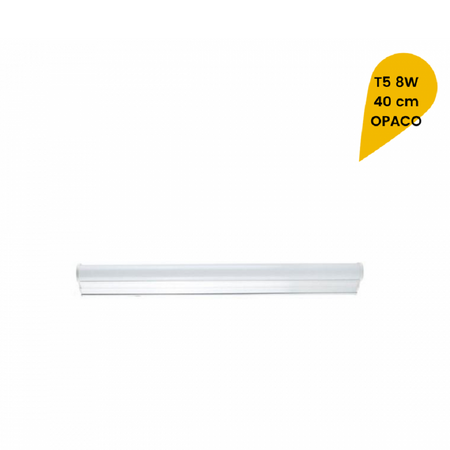 Plafoniera Led Neon T5 Sotto Pensile Tubo Vetro Opaco 8 Watt 40 Cm