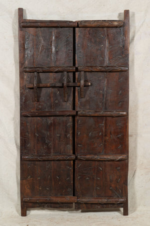 Biscottini Porta portone in legno massello e ferro da interno o da esterno vecchia e antica medievale scorrevole