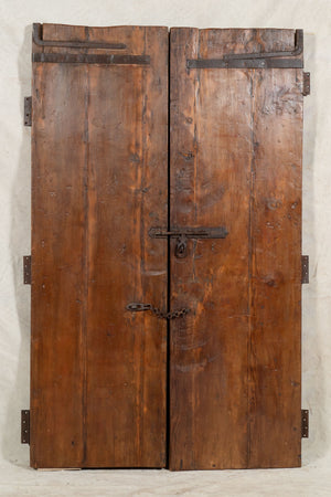 Biscottini Porta portone in legno massello e ferro da interno o da esterno vecchia e antica medievale scorrevole