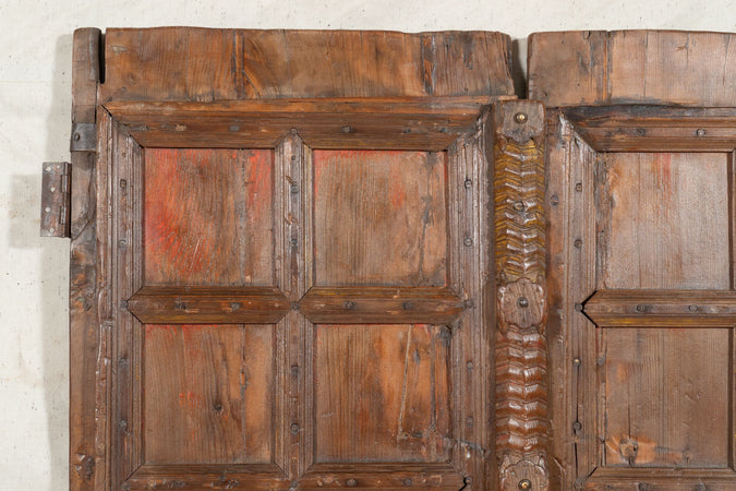 Biscottini Porta portone in legno massello e ferro da interno o da esterno vecchia e antica medievale scorrevole
