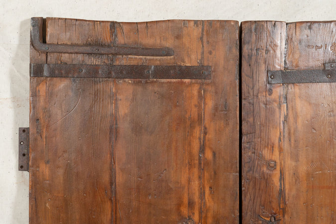 Biscottini Porta portone in legno massello e ferro da interno o da esterno vecchia e antica medievale scorrevole