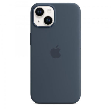 Apple Custodia MagSafe in silicone per iPhone 14 - Blu tempesta (Apple - Cover per cellulare - Compatibilit? MagSafe - silicone - blu tempesta - per iPhone 14)