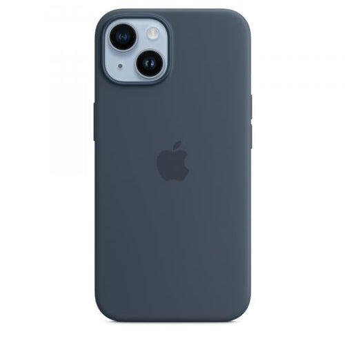 Apple Custodia MagSafe in silicone per iPhone 14 - Blu tempesta (Apple - Cover per cellulare - Compatibilit? MagSafe - silicone - blu tempesta - per iPhone 14)