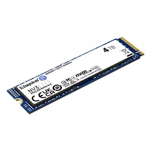 Hard disk SSD Kingston SSD Nv3 SNV3S/4000G M.2 - 4 Tb (4000 Gb) - Slot M.2 2280 - Stato Solido - Fino a 6.000 MB/s in lettura e 5.000 MB/s in scrittura - NVME
