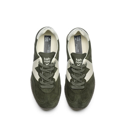 Kehnoo sneakers uomo in camoscio lichen ice KM9774