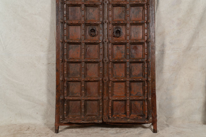 Biscottini Porta portone in legno massello e ferro da interno o da esterno vecchia e antica medievale scorrevole