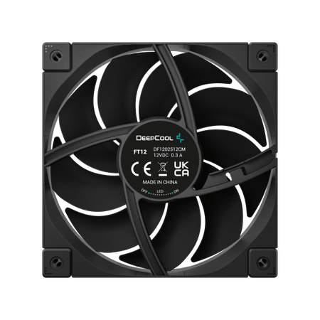 DEEPCOOL VENTOLE CASE FT12 NERA 12cm POTENTE SILENZIOSA DURATURA 4PIN PWM