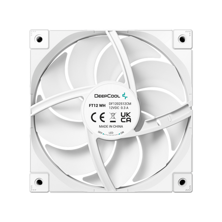 DEEPCOOL VENTOLE CASE FT12 BIANCA 12CM POTENTE SILENZIOSA DURATURA 4PIN PW