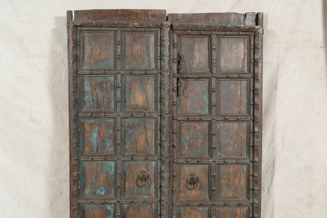 Biscottini Porta portone in legno massello e ferro da interno o da esterno vecchia e antica medievale scorrevole