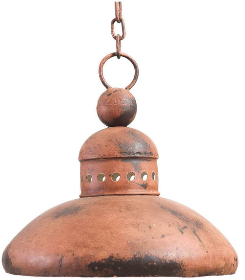 Biscottini Lampadario Industrial a sospensione non elettrificato L29xPR29xH35 cm in ferro finitura arancio anticata