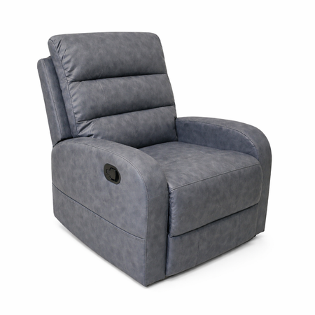 Poltrona "Phoenix" con recliner manuale e rivestimento in tessuto grigio per interno
