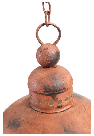 Biscottini Lampadario Industrial a sospensione non elettrificato L29xPR29xH35 cm in ferro finitura arancio anticata