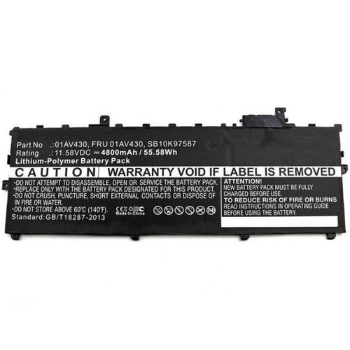 CoreParts 01AV494-CP ricambio per laptop Batteria (Laptop Battery, 55Wh Li-Pol - 11.58V 4800mAh, Black, - 01AV494 for Lenovo ThinkPad X1 Carbon 2017 - Warranty: 12M)