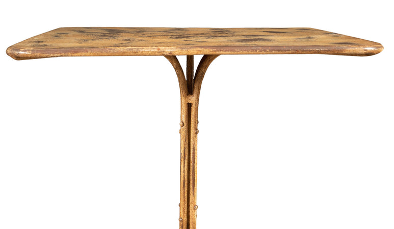 Biscottini Tavolo quadrato Biscottini ferro battuto artigianale crema anticata 70x70x76