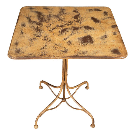 Biscottini Tavolo quadrato Biscottini ferro battuto artigianale crema anticata 70x70x76