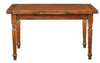 Biscottini Tavolo allungabile Country in legno massello di tiglio finitura noce. Made in Italy