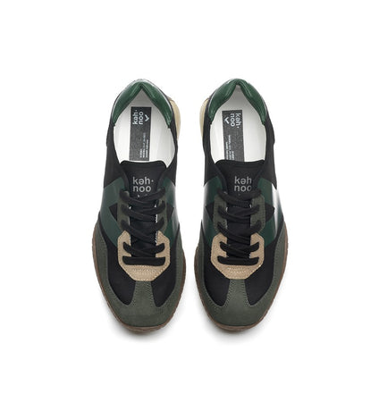 Kehnoo sneakers uomo in camoscio tessuto black military KM9718
