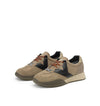 Kehnoo sneakers uomo in camoscio e tessuto taupe black KM9775
