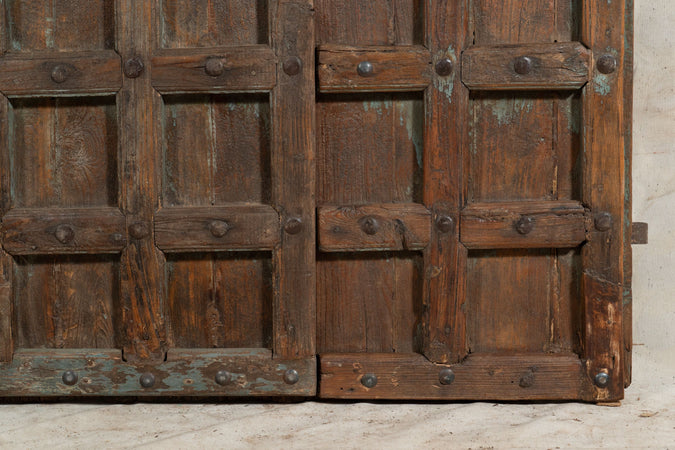 Biscottini Porta portone in legno massello e ferro da interno o da esterno vecchia e antica medievale scorrevole