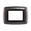 ETTROIT Placca Plastica Bombata Serie Space 3P Colore Titanio Compatibile Con Bticino Living Light