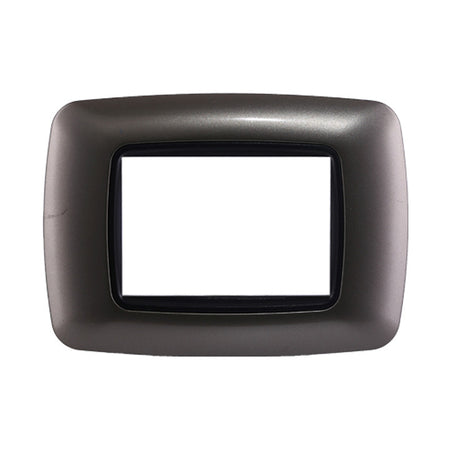 ETTROIT Placca Plastica Bombata Serie Space 3P Colore Titanio Compatibile Con Bticino Living Light