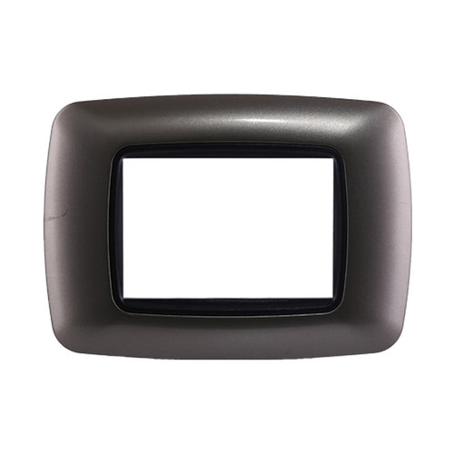 ETTROIT Placca Plastica Bombata Serie Space 3P Colore Titanio Compatibile Con Bticino Living Light