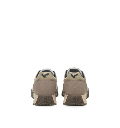 Kehnoo sneakers uomo in camoscio e tessuto taupe black KM9775