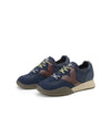 Kehnoo sneakers uomo in camoscio e tessuto navy bordeaux KM9775