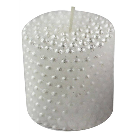 Candela 5 X 5 Cm Effetto Perla Bianco Confezione Regalo Bomboniera Matrimonio