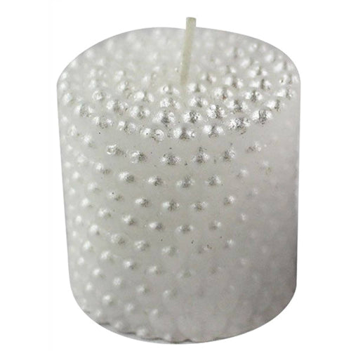 Candela 5 X 5 Cm Effetto Perla Bianco Confezione Regalo Bomboniera Matrimonio