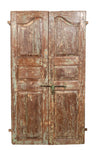 Biscottini Porta portone in legno massello e ferro da interno o da esterno vecchia e antica medievale scorrevole