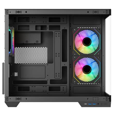 Case DARK CAVE DS - Gaming Tower- ATX- 3x12cm ARGB fan- 2xUSB3- Type-C- Side & Front Panel Temp Glass